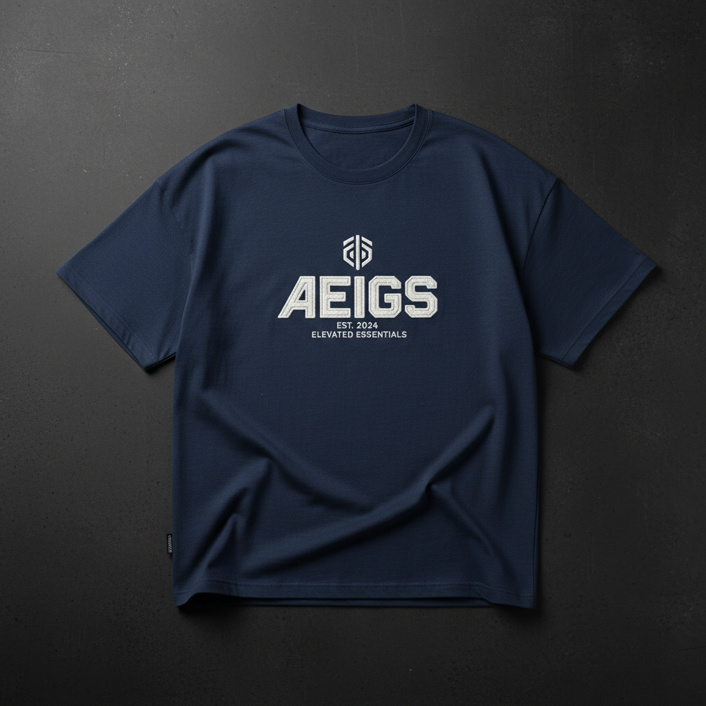 Oversized Drop Shoulder Tee Navy - Streetwear Premium Cotton