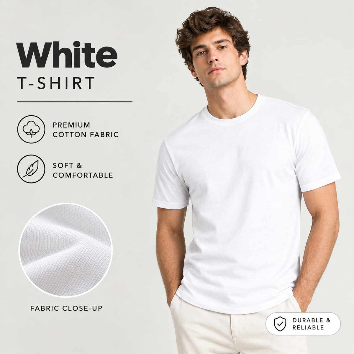 Classic Crew Neck Tee - White