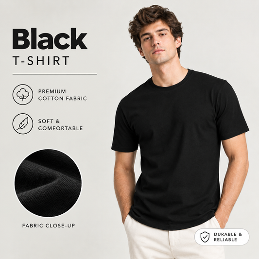 Classic Crew Neck Tee - Black