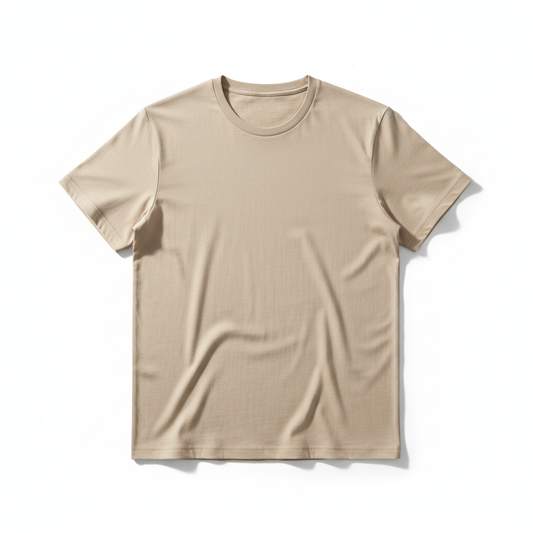 Classic Crew Neck Tee - Sand Beige